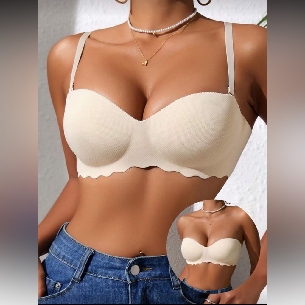 Elegant Cream Strapless Bra